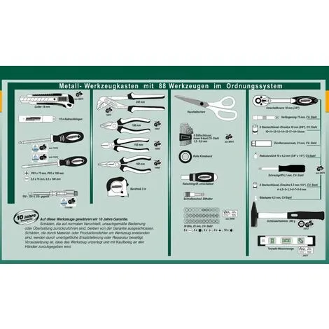 Nouveau ? BRÜDER MANNESMANN Boîte à Outils En Métal 88 Pcs Brüder Mannesmann ? 3 Nouveau ? BRÜDER MANNESMANN Boîte à Outils En Métal 88 Pcs Brüder Mannesmann ? – Image 3