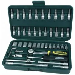 Meilleure affaire ? BRÜDER MANNESMANN Kit De Clé à Cliquet 46 Pièces 1/4" Brüder Mannesmann ⌛