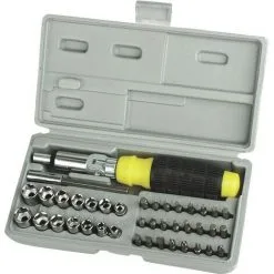 Remise ? BRÜDER MANNESMANN Brüder Mannesmann M29041 Jeu Dembouts 41 Pièces TORX® Intérieur, Vis à Fente, Cruciforme Phillips, Vis Pozidriv, 6 Pans ?