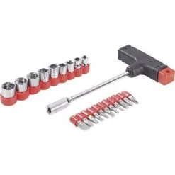 Meilleur prix ? BRÜDER MANNESMANN Porte-embouts à Poignée En T 21 Pces ?